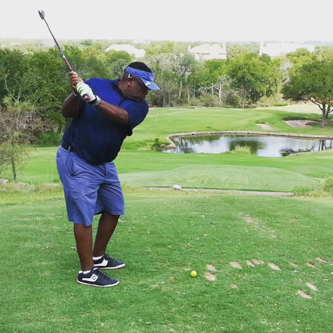 Anthony Johnson golfing